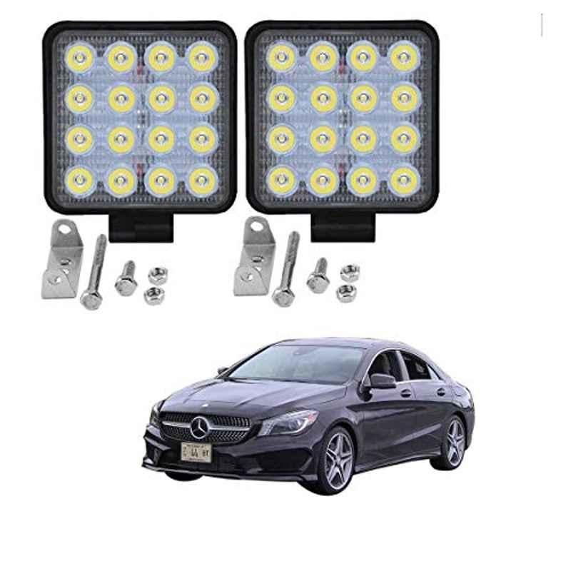 Kozdiko 2 Pcs 48W 16 LED White Bright Beam Square Fog Light Set for Mercedes Benz CLA-Class, koz_92676