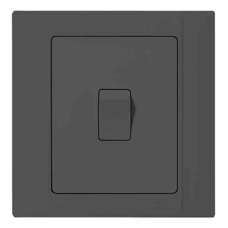 RR Vivan Nano 10A Black 1-Gang 1-Way Switch, VN6601-BK