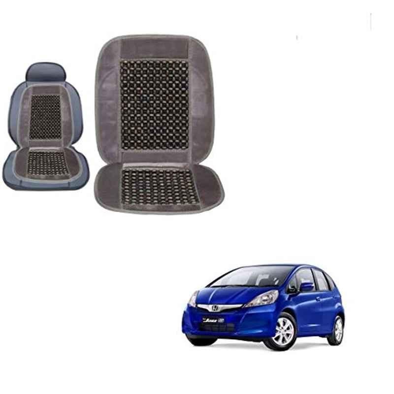 Kozdiko Wooden Bead Seat with Grey Velvet Border for Honda Old Jazz 2009-2014