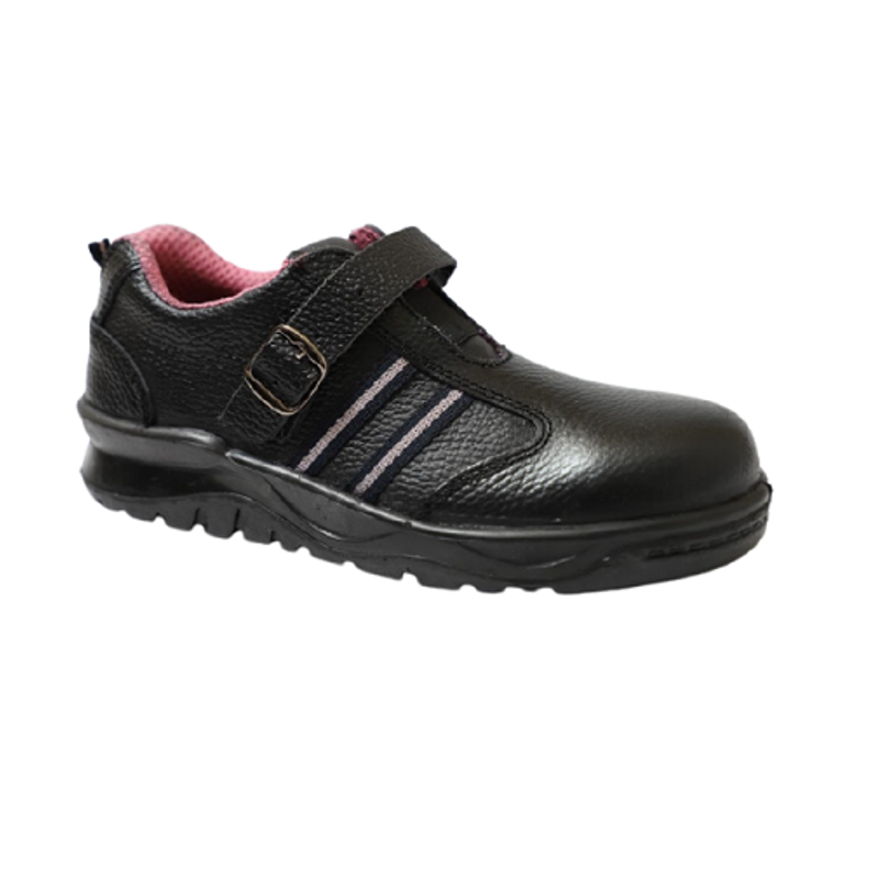 Blacksteel LS 01 Leather Steel Toe Black Work Safety Shoes, Size: 9