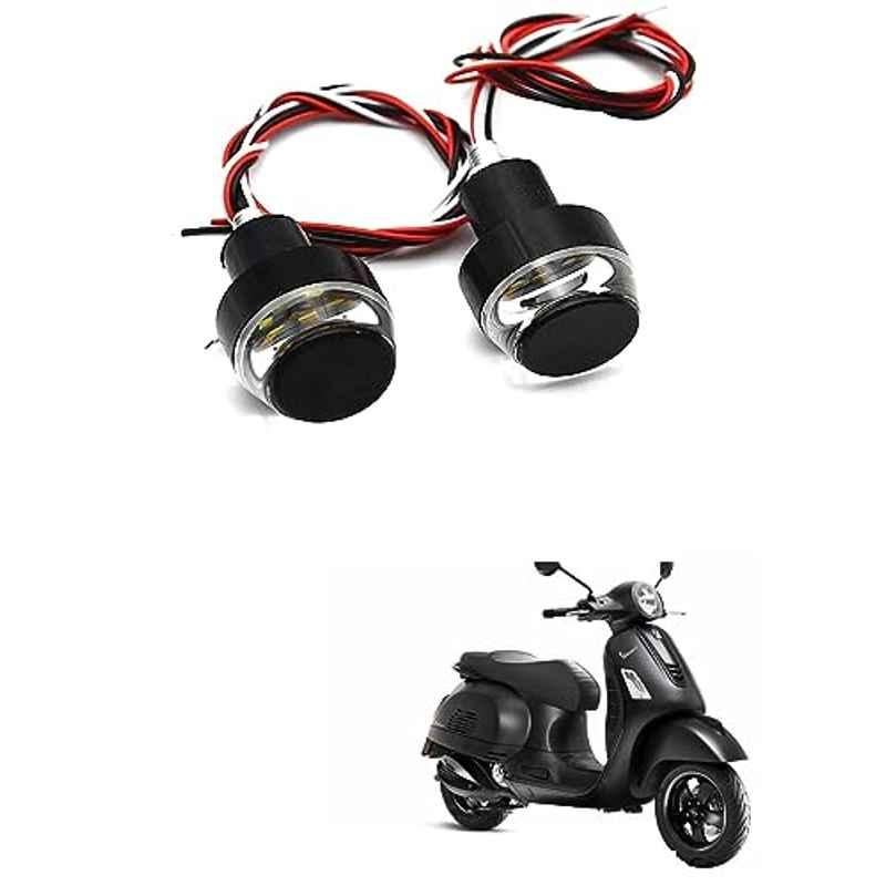 Kozdiko 2 Pcs Dual Colour Motorcycle LED Indicator Turn Signal Handle Bar Light Set for Vespa Notte