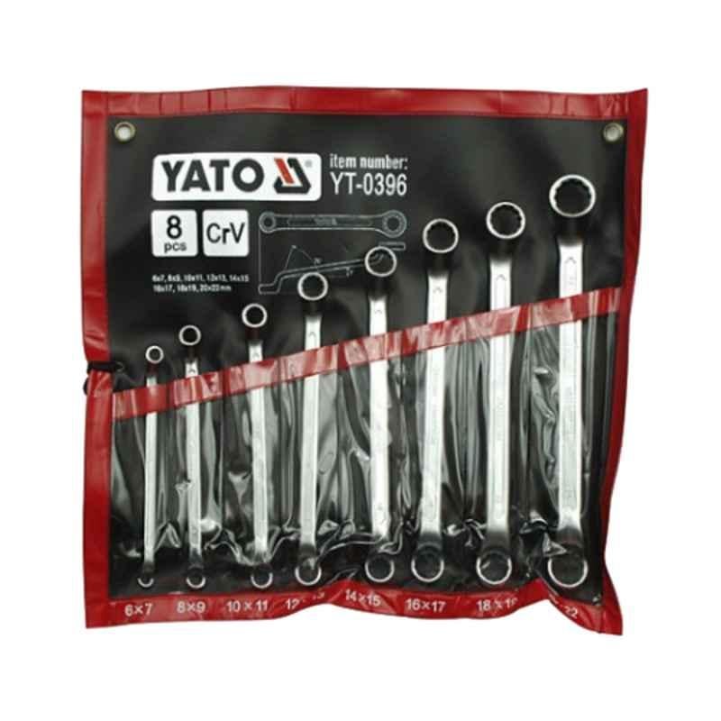 Yato 8 Pcs 6x7-20x22mm CrV Bi-Hexagonal Ring Spanner Set, YT-0396