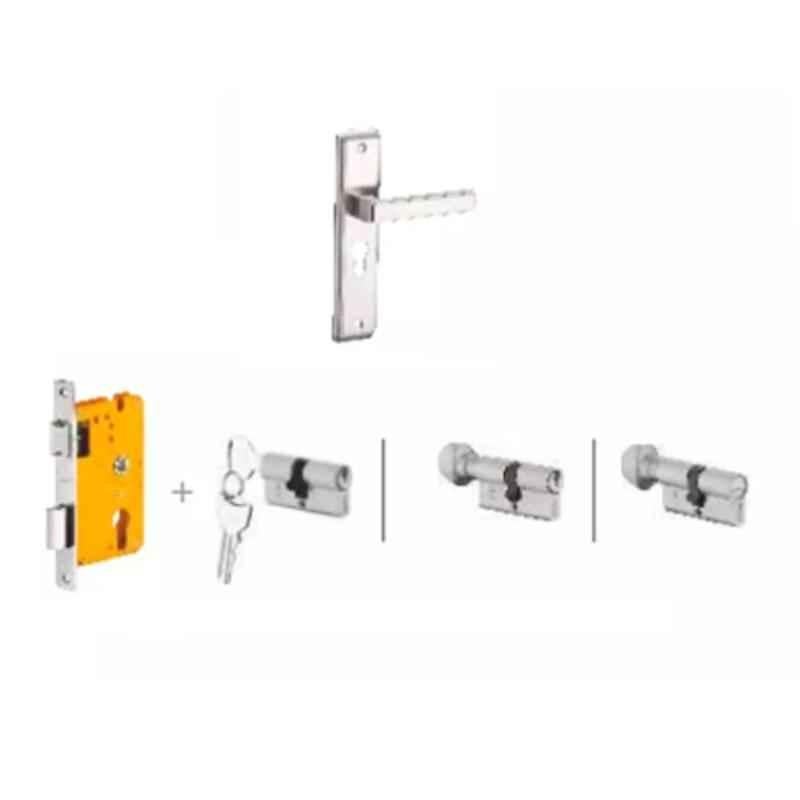 Dorset Kaira HL KAI 8 inch Zinc WD Finish Lock Set with Knob & 70mm Key Cylinder (Pack of 2)