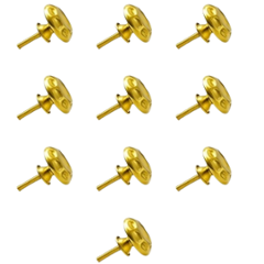 Mix & Match Crown 40mm Brass Golden Round Handmade Cabinet Knob for Wardrobe, Drawer & Cupboard (Pack of 10)