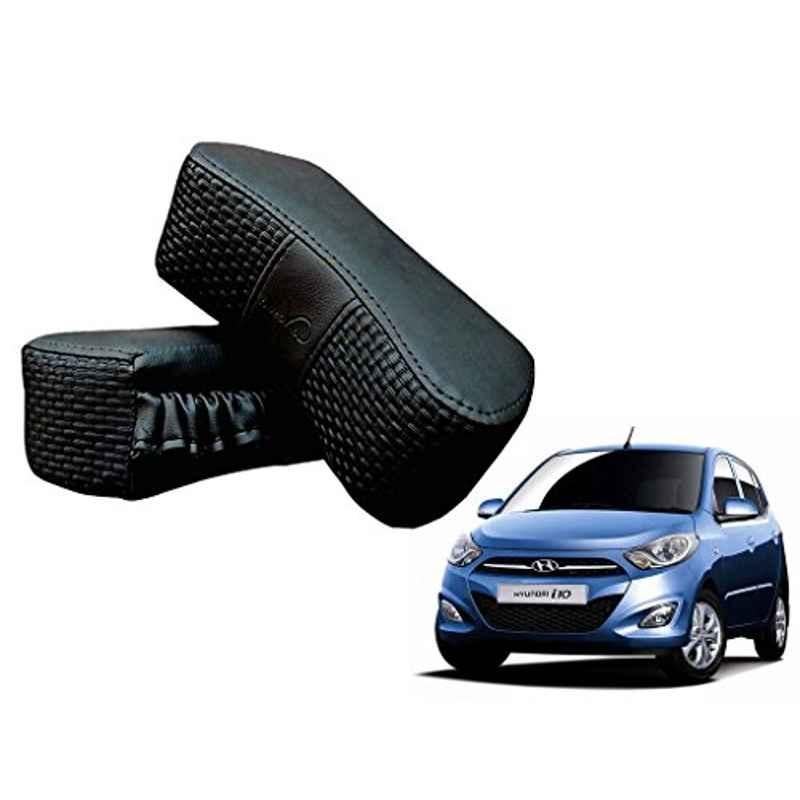 Kozdiko 2 Pcs Memory Foam Black Luxurious Neck Rest Set for Hyundai i10, koz_30034