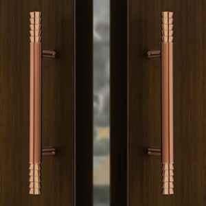 Plantex 14 inch Stainless Steel Lotus Main Door Handle/Pull-Push Handles for Main Door/Wooden & Glass Door Handle/3 Years Warranty Pack of 2 (PVD Rose Gold)
