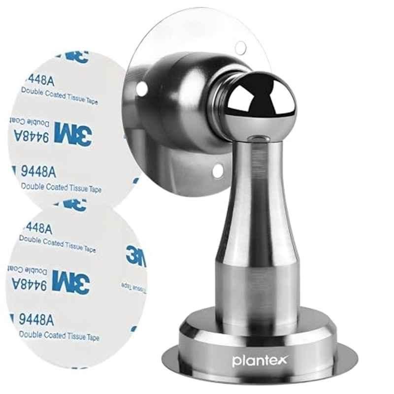 Plantex 4 inch Matte Drill Free Self Adhesive Magnet Door Stopper for Home for Office/Hotel/Home (Pack of 4)