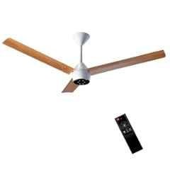 Luker Radial Wood 32W 340rpm White, Teakwood & Black 5 Star 3 Blade BLDC Ceiling Fan with Remote & 3 Years Warranty, Sweep: 1200 mm