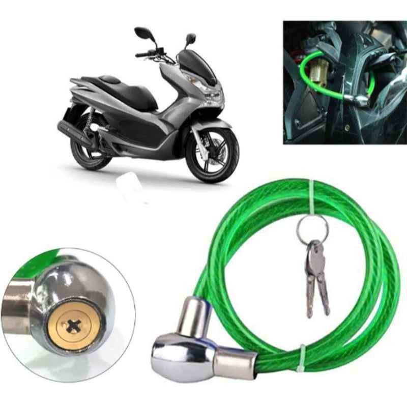 Auto Pearl PVC & Plastic Green Heavy Duty Cable Lock for PCX 125 BS6, 282