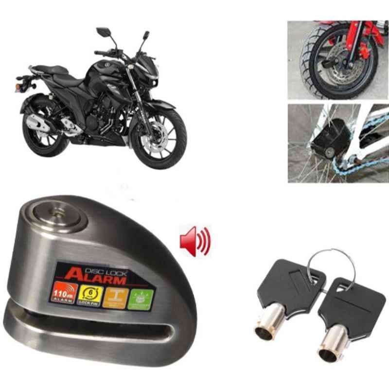 Auto Pearl Steel Black Anti-Theft Alarm Disc Brake Lock for FZ 25 BS6, Lock_769