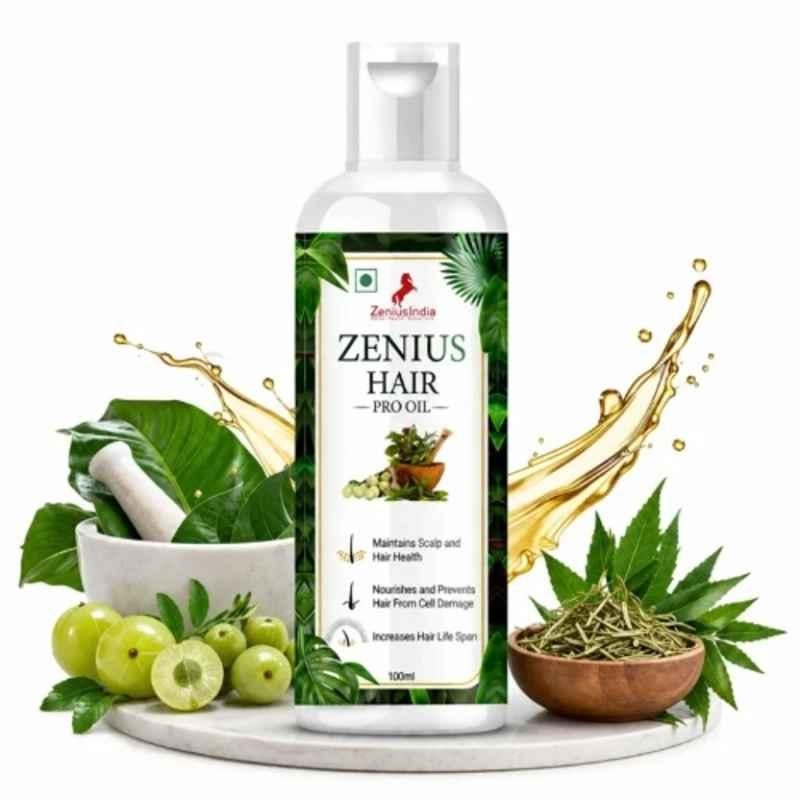 Zenius India 100ml Hair Oil with Amla, Bhringraj, Heena, Ashwagandha, Nageskar & Mulethi for Strengthens Hair Roots, Reduces Hair Fall & Promotes Hair Growth