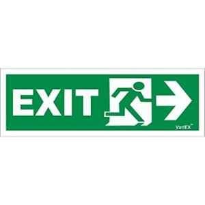 VariEx 12x4 inch Vinyl Green Right Arrow Photo-Luminescent Fire Exit Signage Board