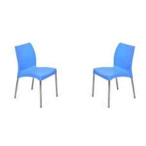 Nilkamal NS07 BLU Plastic Blue Outdoor Chair, (Pack of 2)