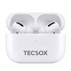 TecSox Pod 3.7V White Wireless Earbud with Mic & 16hr Play Time