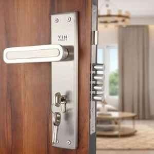 VIN KRAFT 10 inch 60mm Stainless Steel Satin Mortise Door Lock Handle Set with 3 Keys, ML106-10CY-OSK