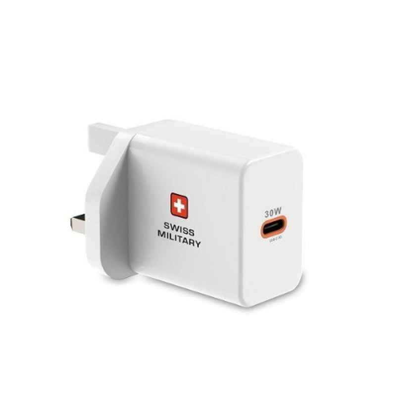 Swiss Military 30W White Power Station AC-Charger, SM-AC-PH30W-WHI