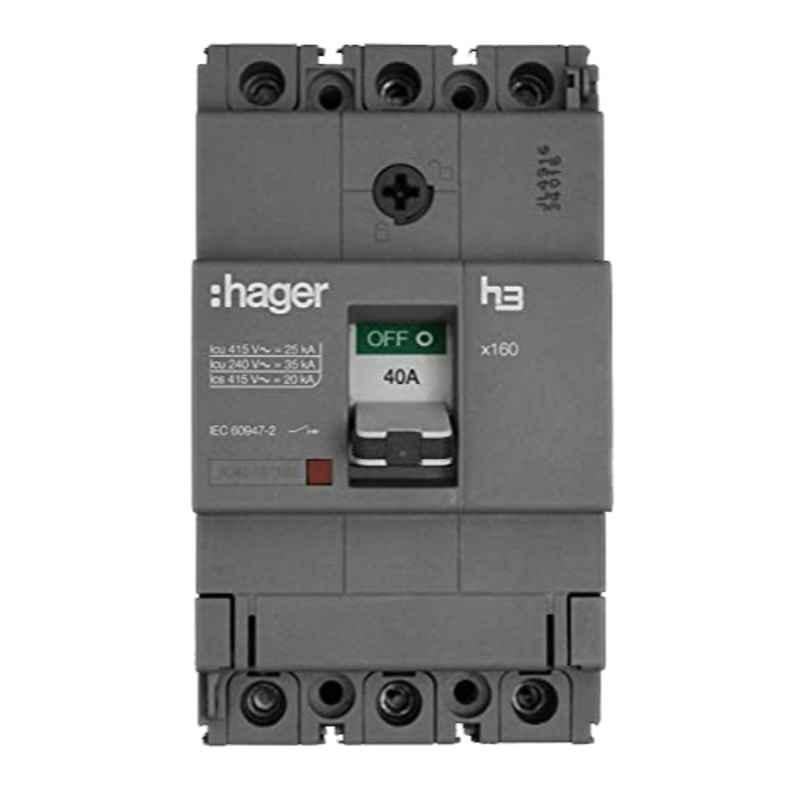 Hager 40A 25kA Moulded Case Circuit Breaker, HHA040Z