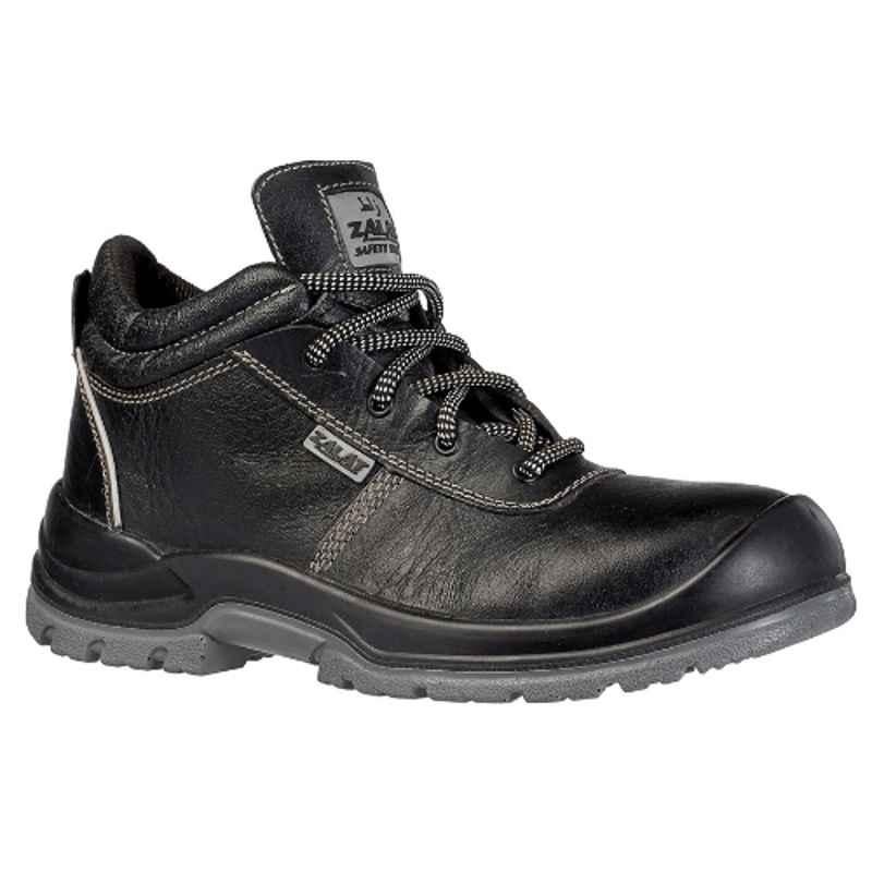 Zalat ZAK Leather Black Safety Shoes, Size: 42
