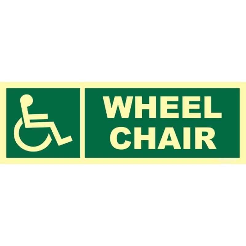 Telly Safety 4x12 inch Vinyl Wheelchair Emergency Exit Sign Direction Board