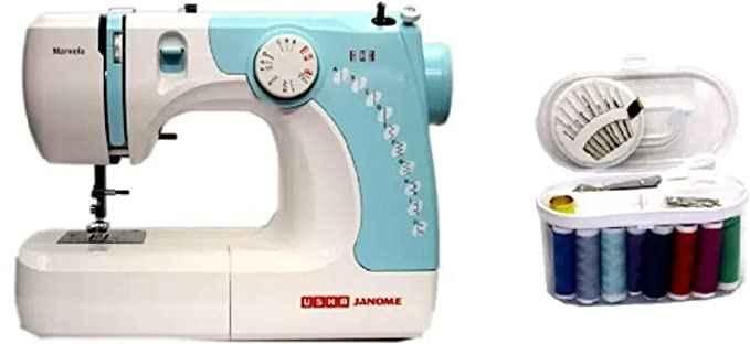 Buy Usha Janome 60W White & Blue Electric Sewing Machine, Marvela Online At  Price ₹10199