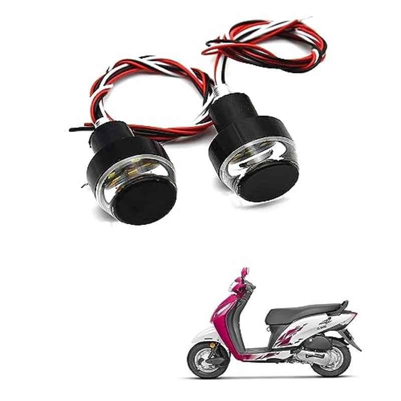 Kozdiko 2 Pcs Dual Colour Motorcycle LED Indicator Turn Signal Handle Bar Light Set for Honda Activa I