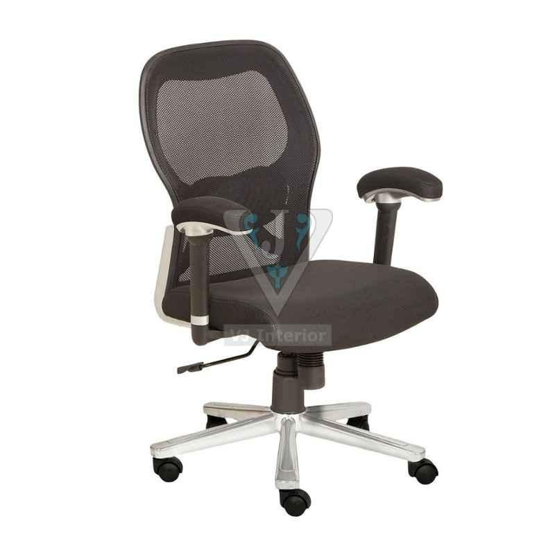 VJ Interior 18x18 inch Mesh Office Chair Revolving With Ss Finish, VJ-1641
