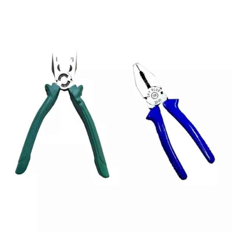 Sky Blue 2 Pcs 7.8 inch Lineman Plier Combo, SBE_PLIER_COMBO_MOD_01359