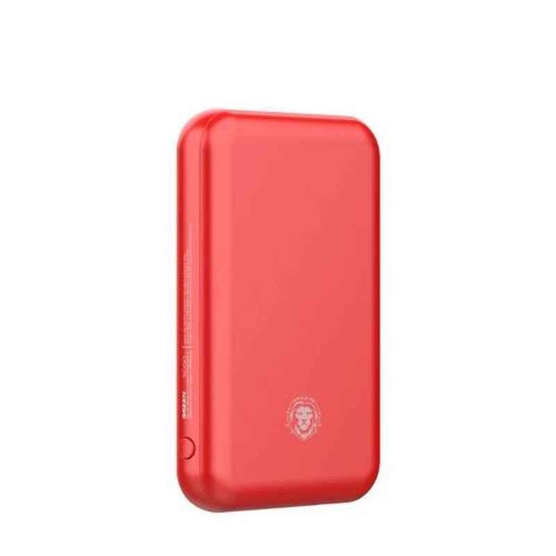 Green Lion 5000mAh 15W Red Magnetic Suction Power Bank, GNMPB5KRD