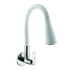10X SCW-9091 Brass Wall Mounted Flexible Silicon Spout Kitchen Sink Tap