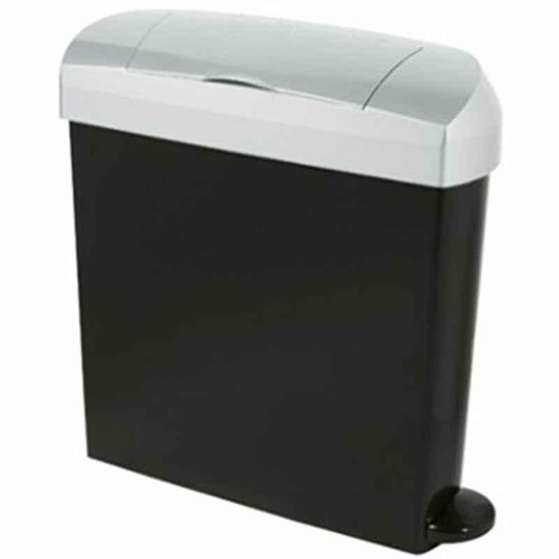 Intercare Lady Bin With Pedal, Chrome, 23 L, Black and White