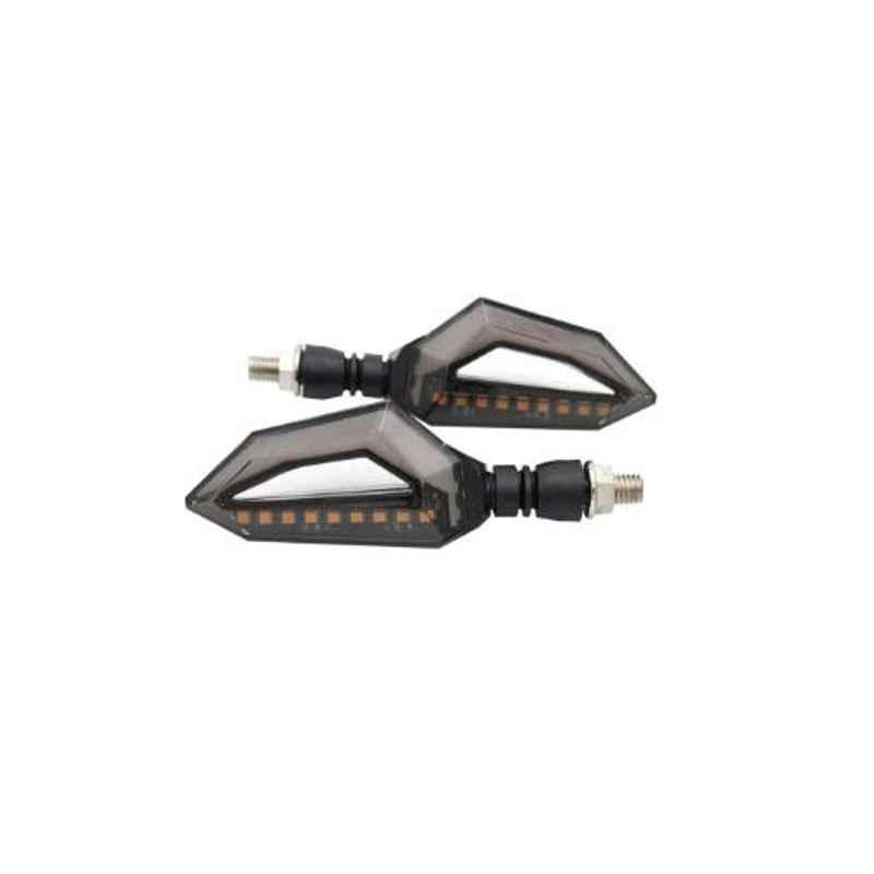 Ramanta 2 Pcs ABS Plastic Red & Yellow Front & Rear LED Indicator Light Set for TVS Universal Bike