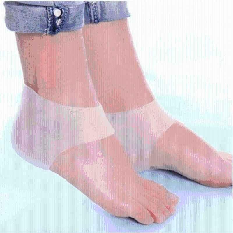 Matrica White Plantar Fasciitis Heel Support Sleeve with Heel Cushion, Size: Free