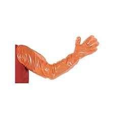 Forgesy 100 Pairs 32 inch Veterinary Orange Long Hand Transparent Disposable Plastic Gloves Box, FORGESY133 (Pack of 60)
