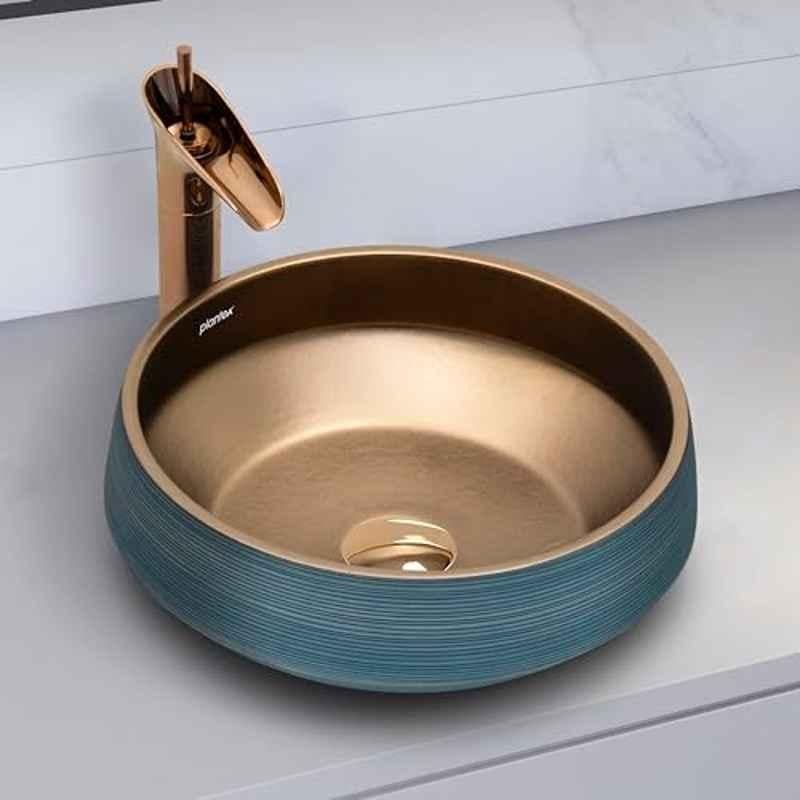 Plantex 16x16x6.5 inch Ceramic Round Wash Basin for Bathroom, APS-3714-NC-642