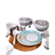 Deco Pride 40 Pcs Bone Ash Free Gold Band Dinner Set, DS-207-210G