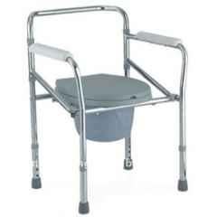 ABCO SURGICOS 125kg Steel Chrome Plated Finish Foldable Commode Wheelchair, KY894