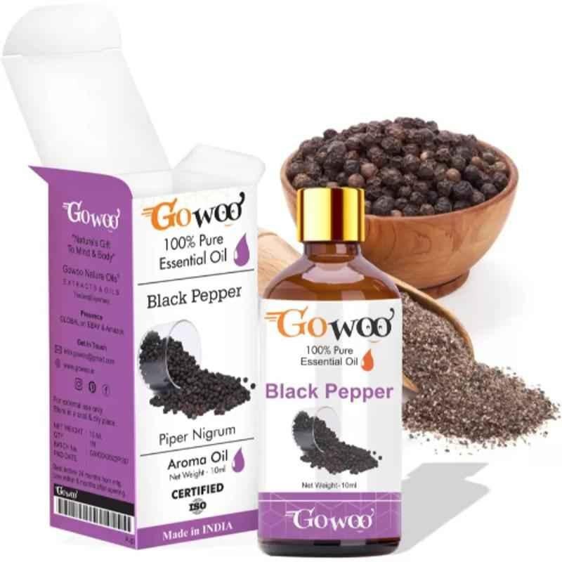 GoWoo 10ml Black Pepper Oil for Hair, Skin, Massage & Aromatherapy, GoWoo-P-7