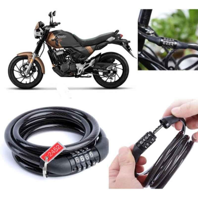 Auto Pearl PVC & Plastic Black Combination Cable Lock for Xpulse 200T, 698