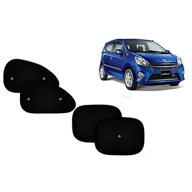 Auto Pearl 4 Pcs PVC & Mesh Black Window Side Sun Shade Set for Toyota Wigo, Curtain_Chipkoo_4_Wego