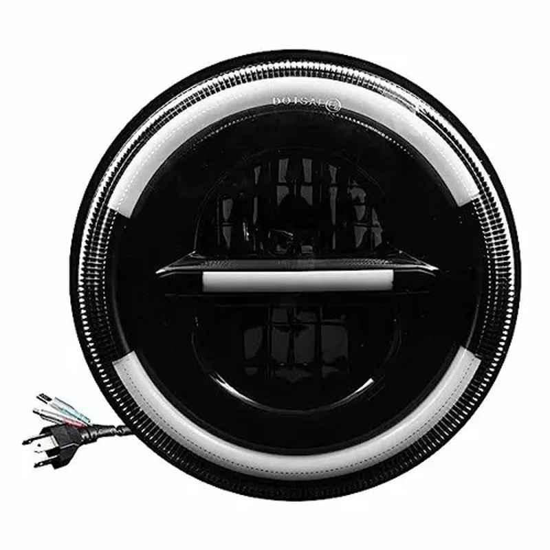 Oswin Gold OG-4-1 White Black 18x9x10 cm Ealuminum Alloy 75 W Bullet, Harley Davidson & Jeep Wrangler Led Headlight