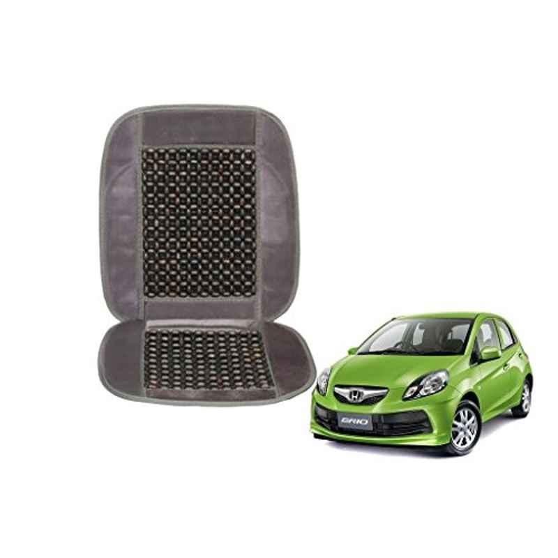 Kozdiko Wooden Beads Car Seat Cushion with Velvet Border for Honda Brio