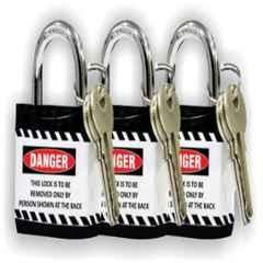 Asian Loto Black Regular Shackle Jacket Padlock, ALC-LPR-KKK (Pack of 3)
