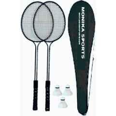 STYRKR 2 Pcs Alloy Steel Black Double Shaft Racket + 3 Feather shuttle + Badminton cover Badminton Kit