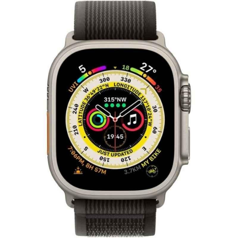 Apple Ultra 49mm Titanium Case GPS + Cellular Watch with M/L Black & Gray Trail Loop