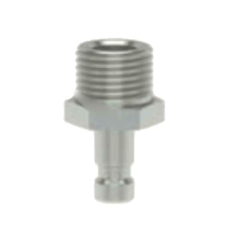 Ludcke G1/8 Plain ESMC 18 NA Single Shut Off Micro Quick Connect Plugs with Male Thread, Length: 20 mm