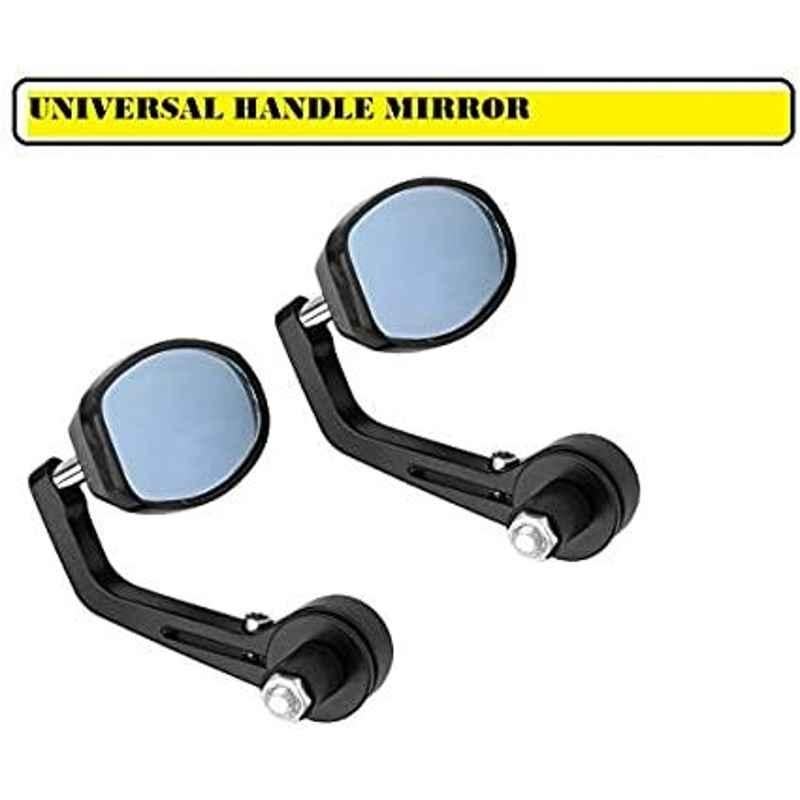 AOW Handle Bar End Side Mirror Rear View Ovel Mirror for Hero Maestro Edge (Set of 2)