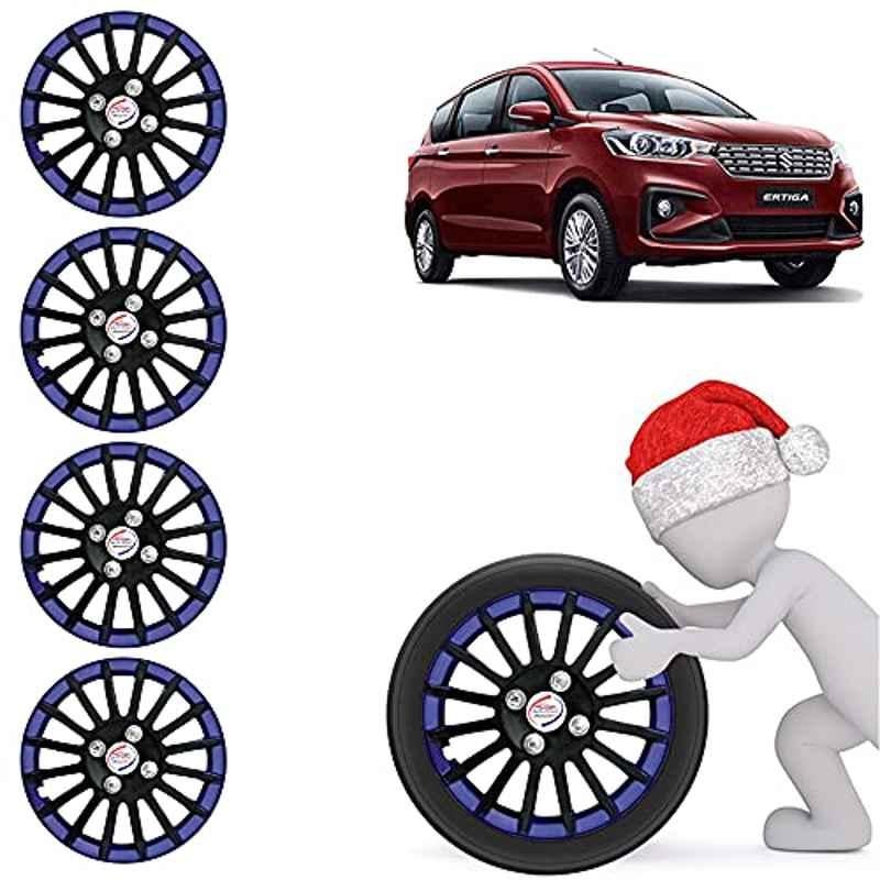 Auto Pearl 4 Pcs 15 inch ABS Black & Blue Car Wheel Cover Set for Maruti Suzuki Ertiga 2018