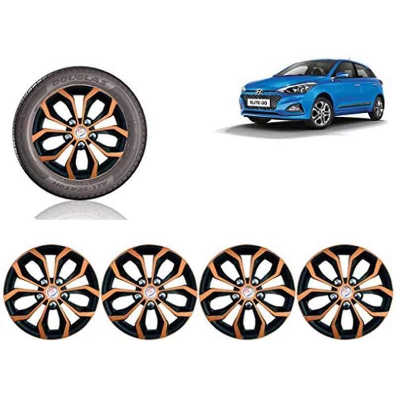 Auto Pearl 4 Pcs 14 inch ABS Copper & Black Car Wheel Cover Set for Hyundai i20 Elite 2018
