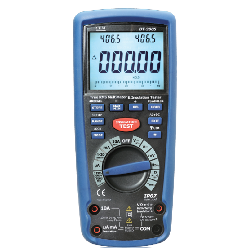 CEM DT-9985 Digital Insulation Resistance Tester with Wireless PC Interface