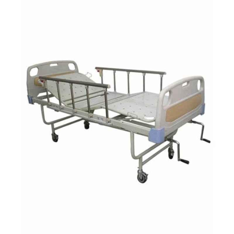 Wellsure Healthcare WSH-1229 Mild Steel Pre-Treated Epoxy Powder Coated Full Fowler Bed with Side Railing & Wheel